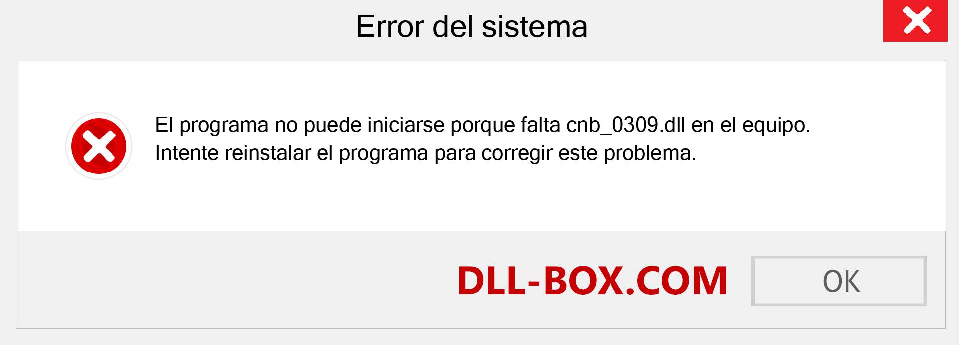 ¿Falta el archivo cnb_0309.dll ?. Descargar para Windows 7, 8, 10 - Corregir cnb_0309 dll Missing Error en Windows, fotos, imágenes